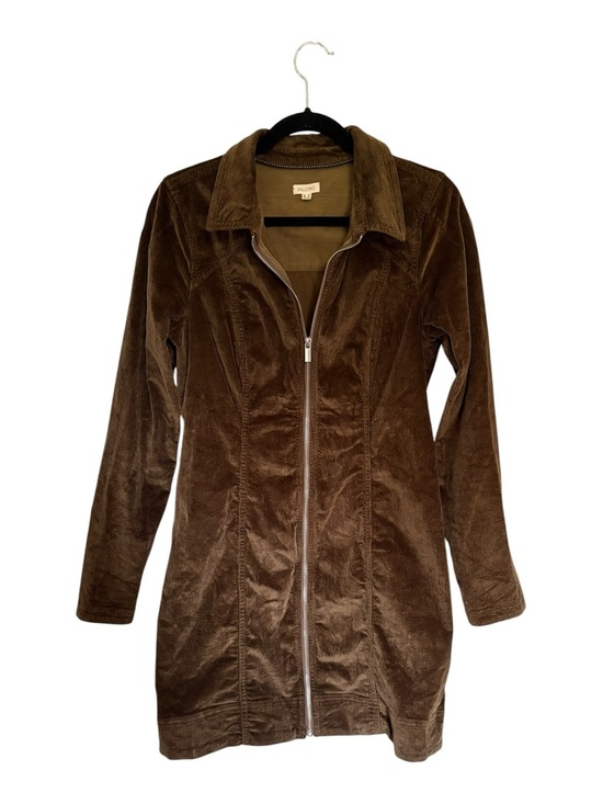 Pilcro Dresses & Skirts - Anthropologie Pilcro Corduroy Zip Front Mini Dress Dark Green Moss Shacket 12